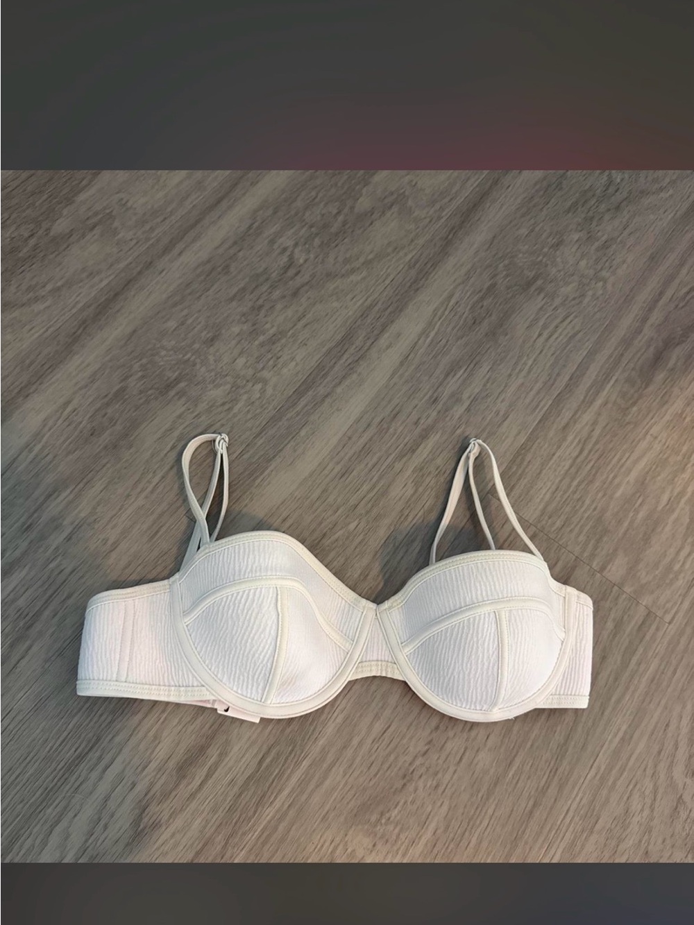 Women's White Triangl swimwear Balconette Bikini top size small +